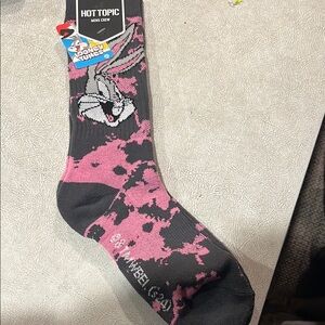 Looney tunes Men's Crew Socks - Pink and Black